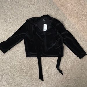 Velvet crop jacket